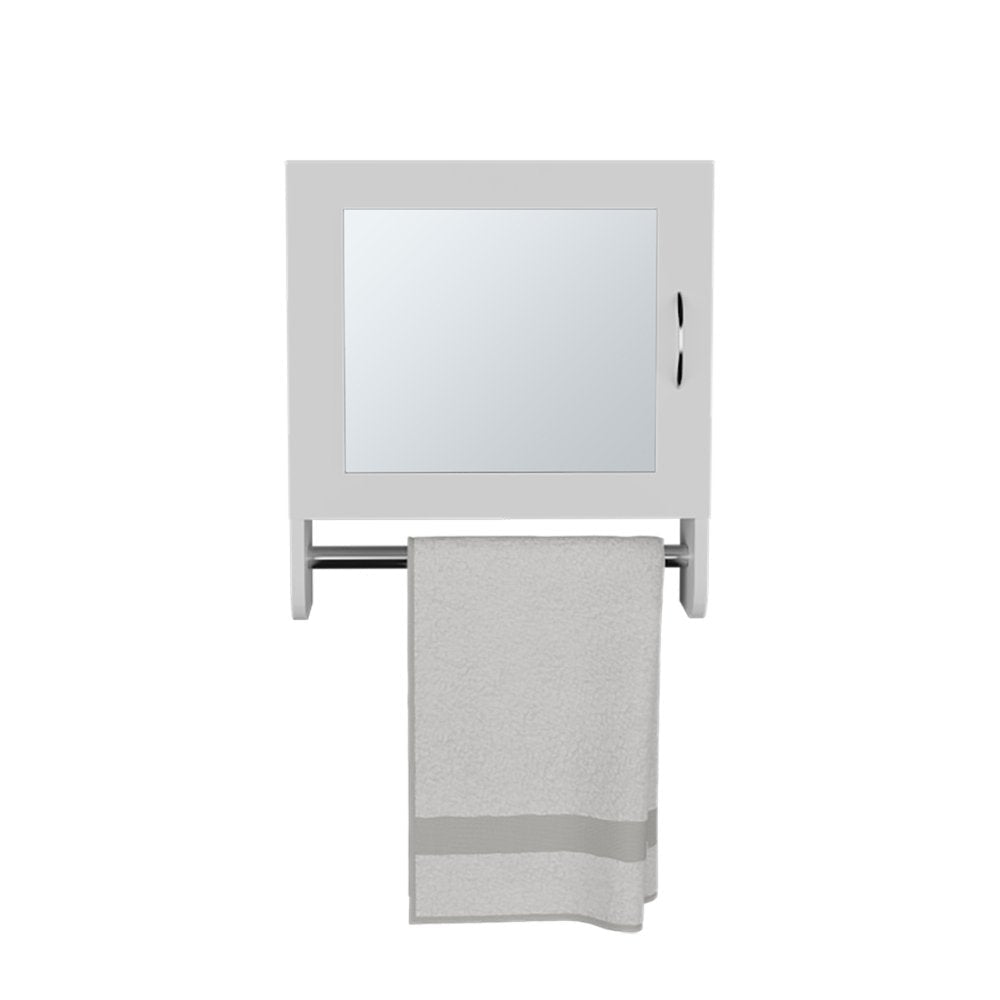 18" White Wood, Metal Floating Bathroom Vanity And Medicine Cabinet With Mirror HomeRoots
