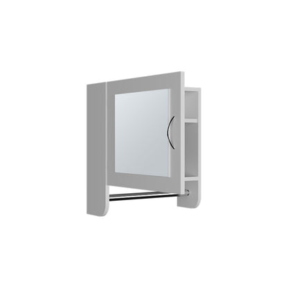 18" White Wood, Metal Floating Bathroom Vanity And Medicine Cabinet With Mirror HomeRoots