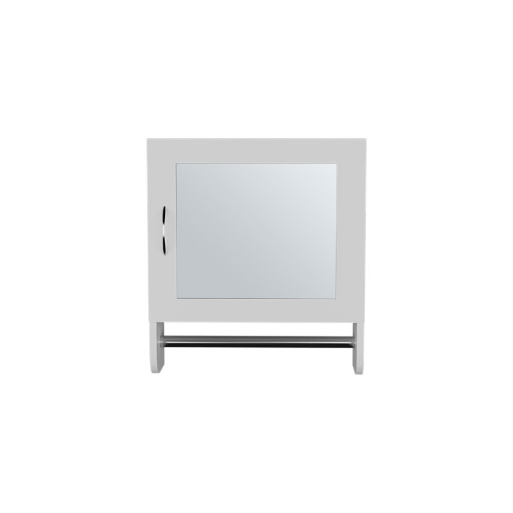 18" White Wood, Metal Floating Bathroom Vanity And Medicine Cabinet With Mirror HomeRoots