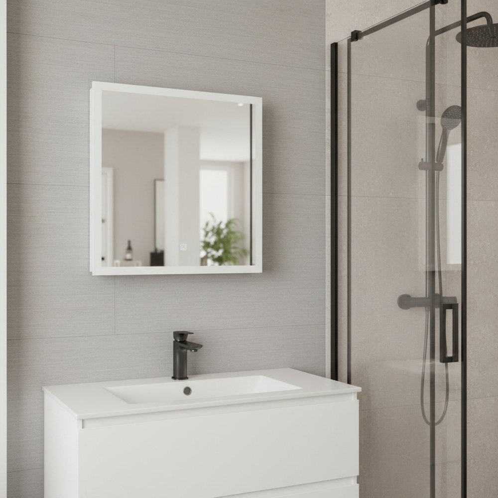 20" White Wood Floating Bathroom Vanity And Medicine Cabinet With Mirror HomeRoots