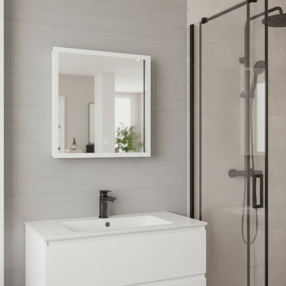 20" White Wood Floating Bathroom Vanity And Medicine Cabinet With Mirror HomeRoots