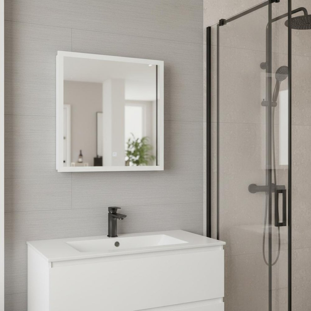 20" White Wood Floating Bathroom Vanity And Medicine Cabinet With Mirror — view 7