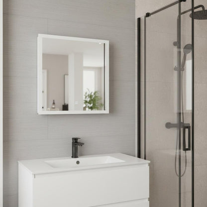 20" White Wood Floating Bathroom Vanity And Medicine Cabinet With Mirror