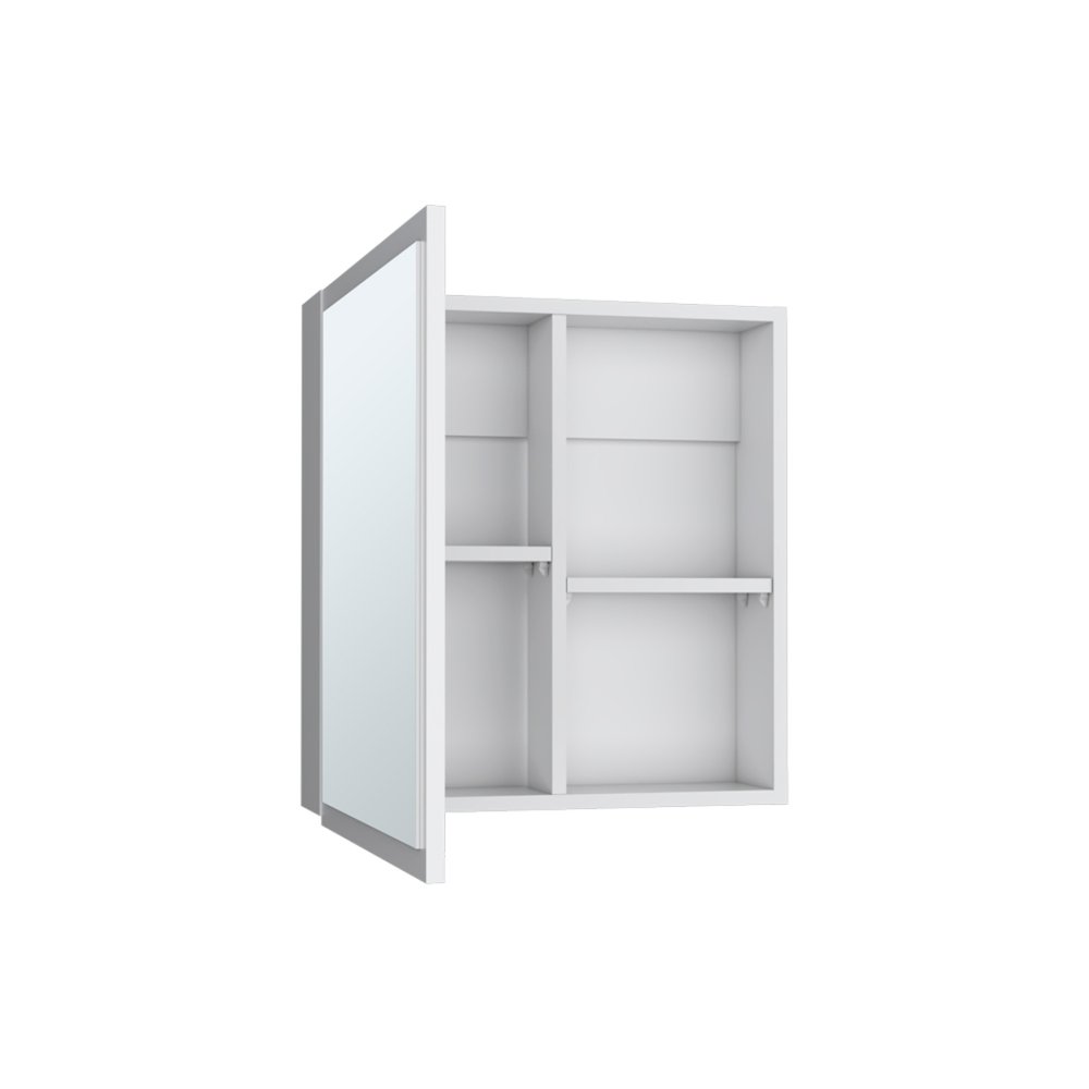 20" White Wood Floating Bathroom Vanity And Medicine Cabinet With Mirror HomeRoots