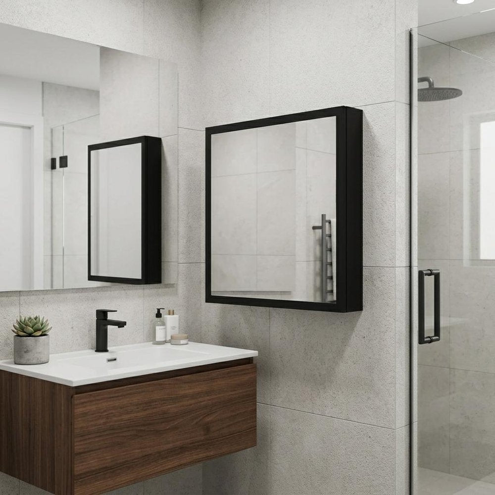 20" Black Wood Floating Bathroom Vanity HomeRoots