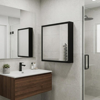 20" Black Wood Floating Bathroom Vanity HomeRoots