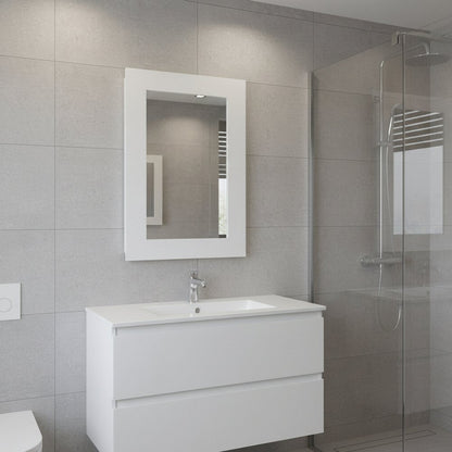 15" White Wood Floating Bathroom Vanity And Medicine Cabinet With Mirror HomeRoots