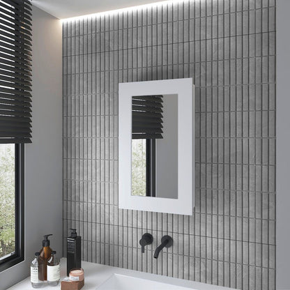 15" White Wood Floating Bathroom Vanity And Medicine Cabinet With Mirror HomeRoots