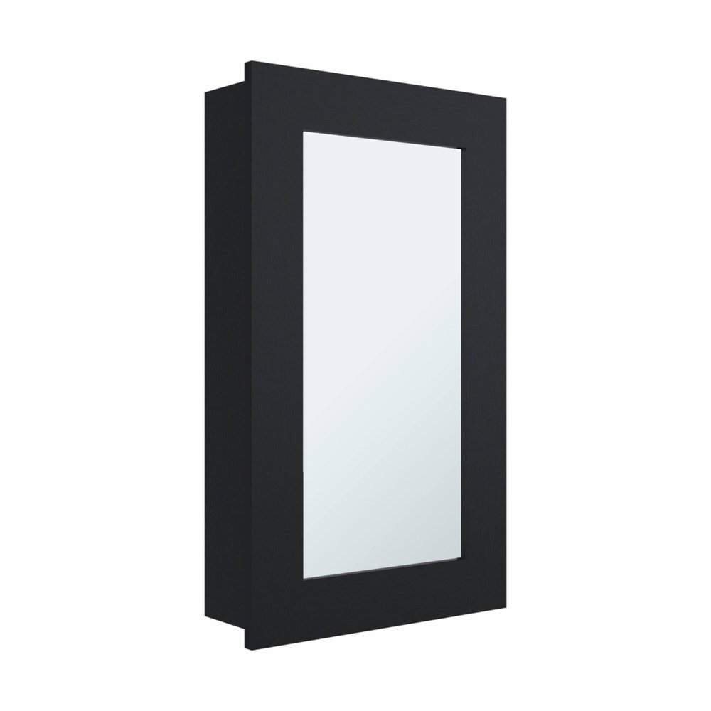 15" Black Wood Floating Bathroom Vanity HomeRoots
