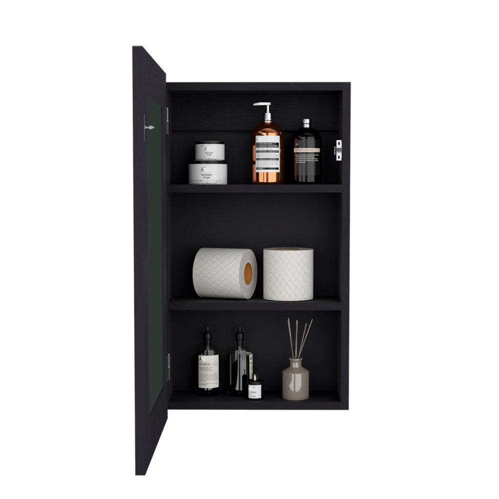 15" Black Wood Floating Bathroom Vanity HomeRoots