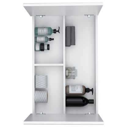 32" White Wood Wall Mounted Double Door Medicine Cabinet HomeRoots