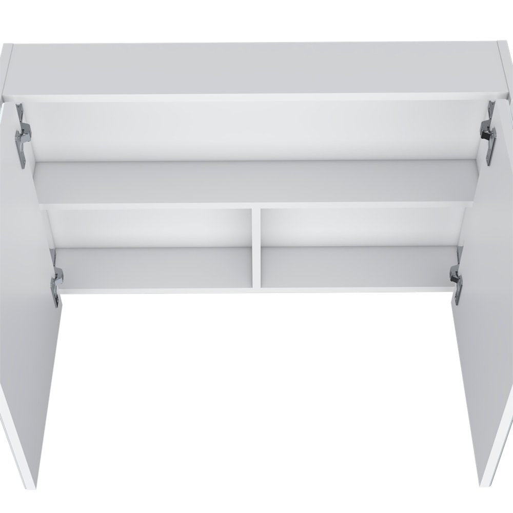 32" White Wood Wall Mounted Double Door Medicine Cabinet HomeRoots