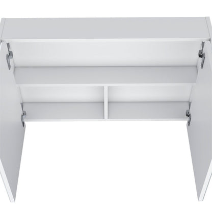 32" White Wood Wall Mounted Double Door Medicine Cabinet HomeRoots