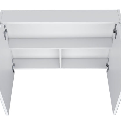 32" White Wood Wall Mounted Double Door Medicine Cabinet