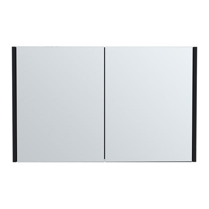 32" Black Wood Floating Bathroom Vanity And Medicine Cabinet With Mirror