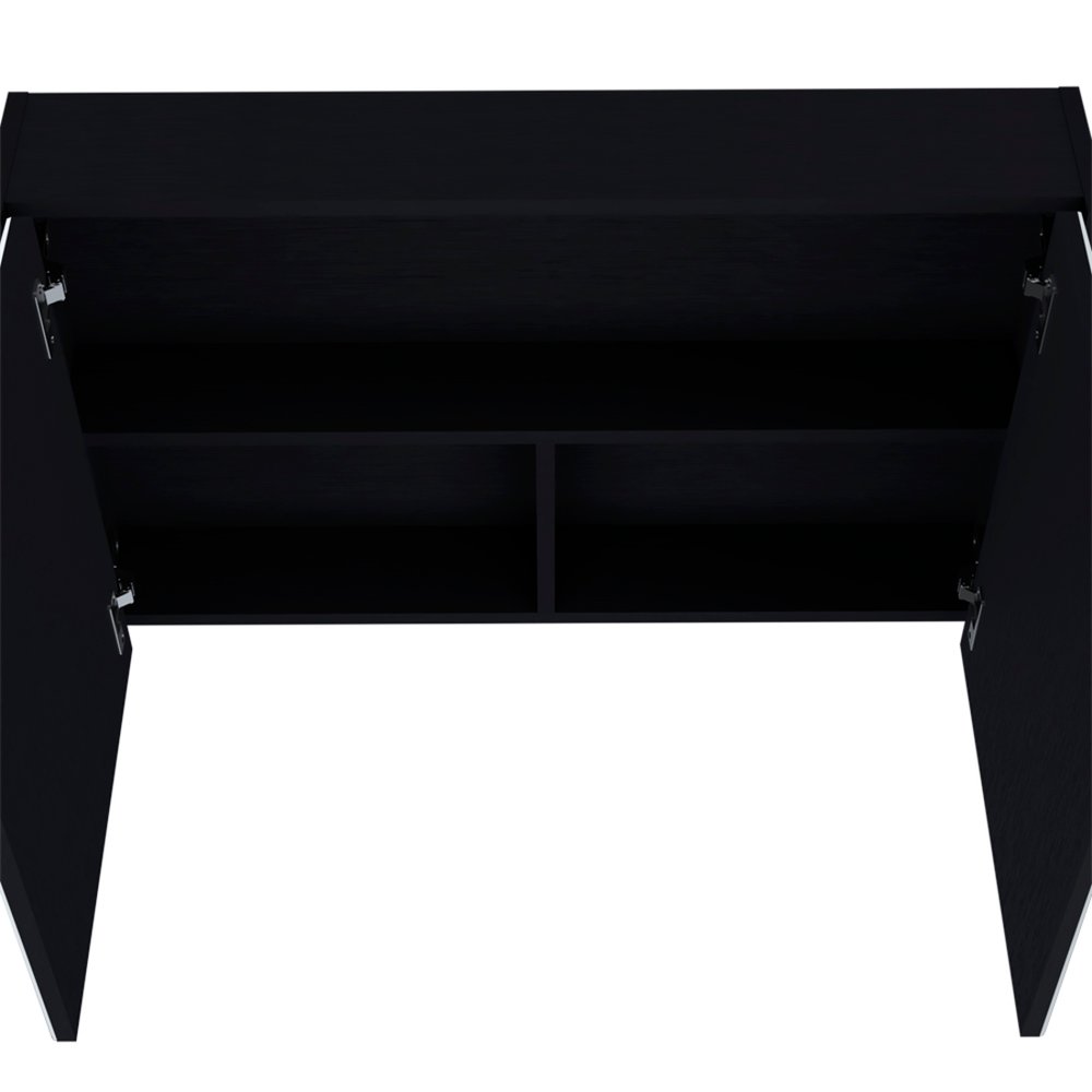 32" Black Wood Floating Bathroom Vanity And Medicine Cabinet With Mirror — view 1