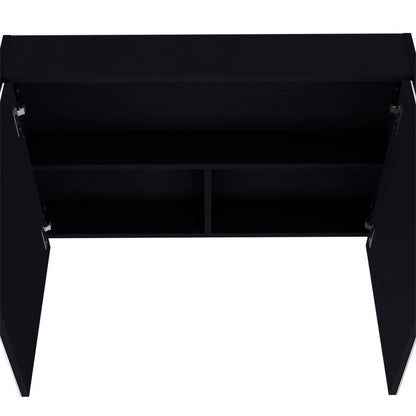 32" Black Wood Floating Bathroom Vanity And Medicine Cabinet With Mirror