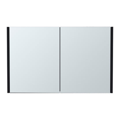 32" Black Wood Floating Bathroom Vanity And Medicine Cabinet With Mirror