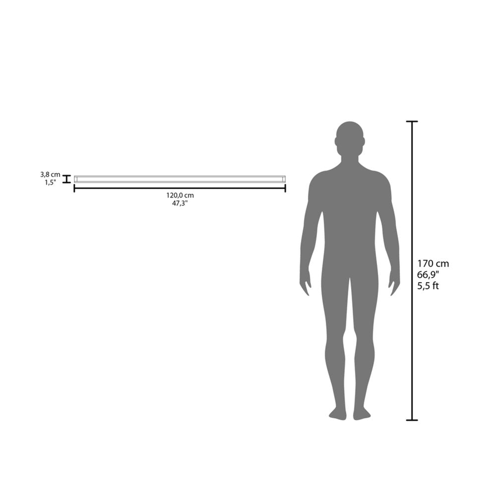 47" Set Of Two Dark Gray Wood Wall Mounted Floating Shelves HomeRoots