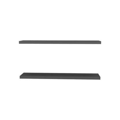 47" Set Of Two Dark Gray Wood Wall Mounted Floating Shelves HomeRoots