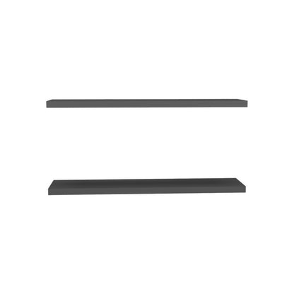 47" Set Of Two Dark Gray Wood Wall Mounted Floating Shelves HomeRoots