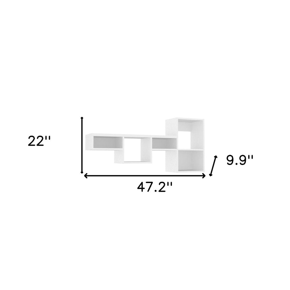 47" White Wood Wall Mounted Cubby Shelf HomeRoots