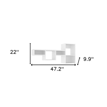 47" White Wood Wall Mounted Cubby Shelf HomeRoots
