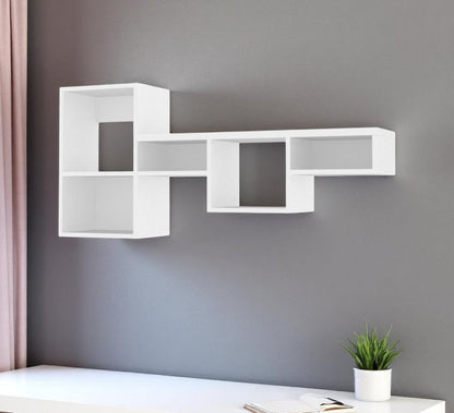 47" White Wood Wall Mounted Cubby Shelf HomeRoots