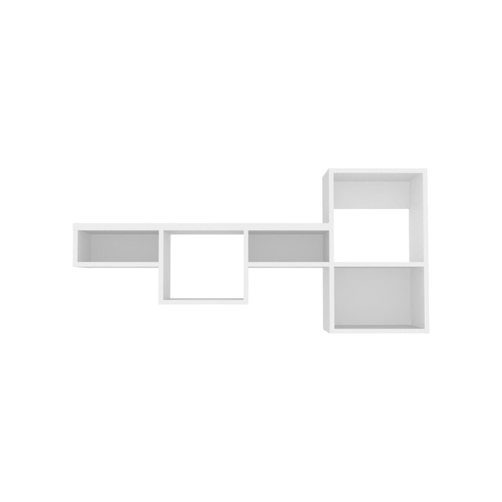 47" White Wood Wall Mounted Cubby Shelf HomeRoots