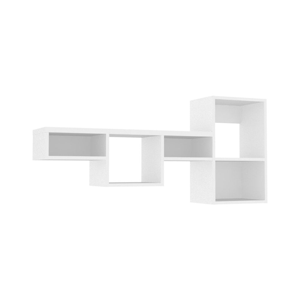 47" White Wood Wall Mounted Cubby Shelf HomeRoots