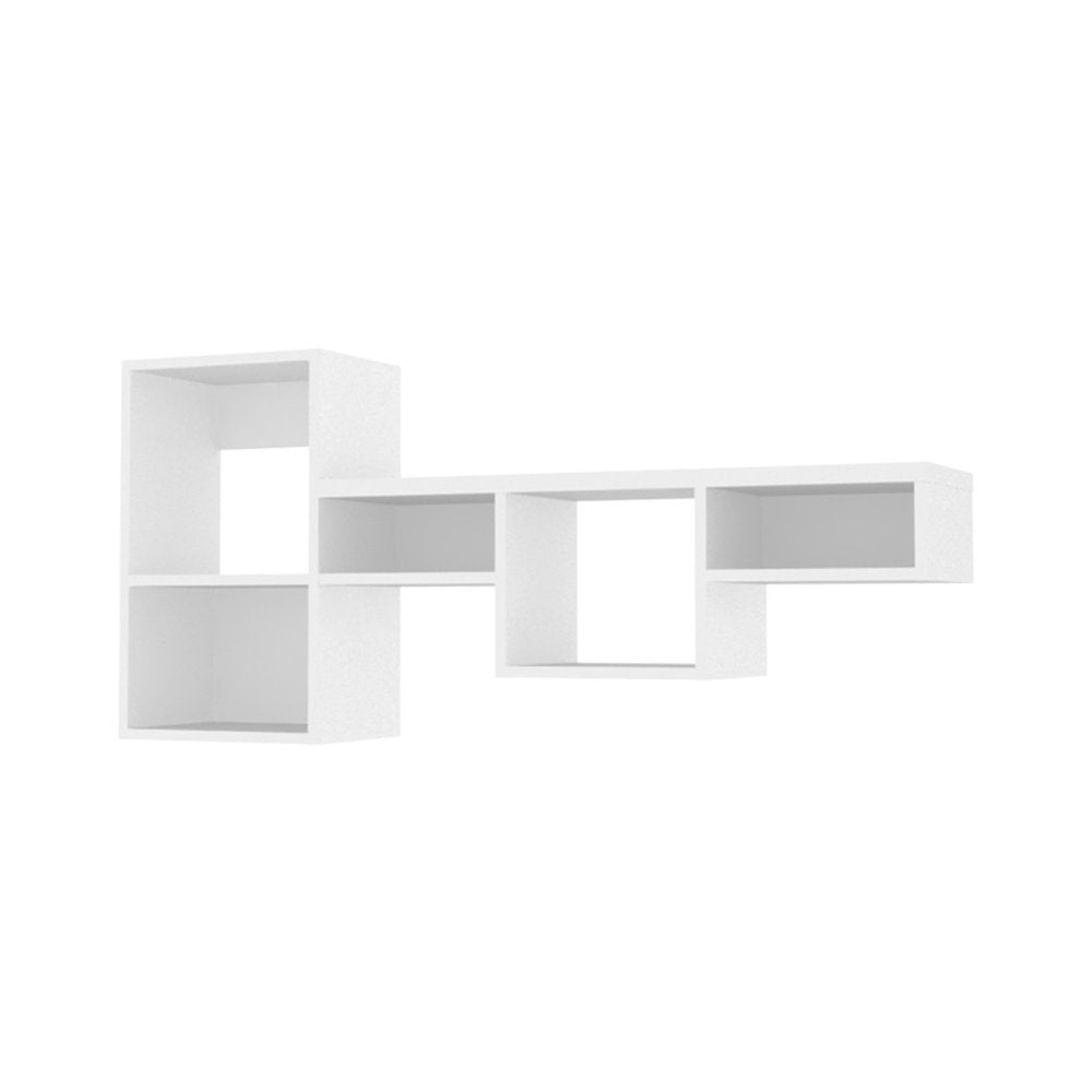 47" White Wood Wall Mounted Cubby Shelf HomeRoots