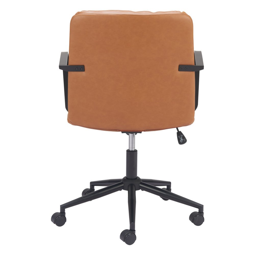 Brown and Black Adjustable Height Swivel Rolling Office Chair HomeRoots
