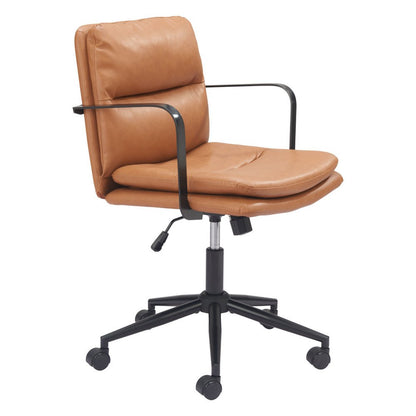 Brown and Black Adjustable Height Swivel Rolling Office Chair HomeRoots