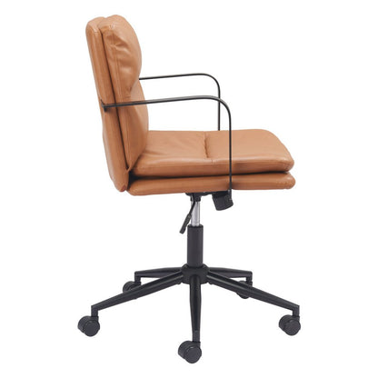 Brown and Black Adjustable Height Swivel Rolling Office Chair HomeRoots