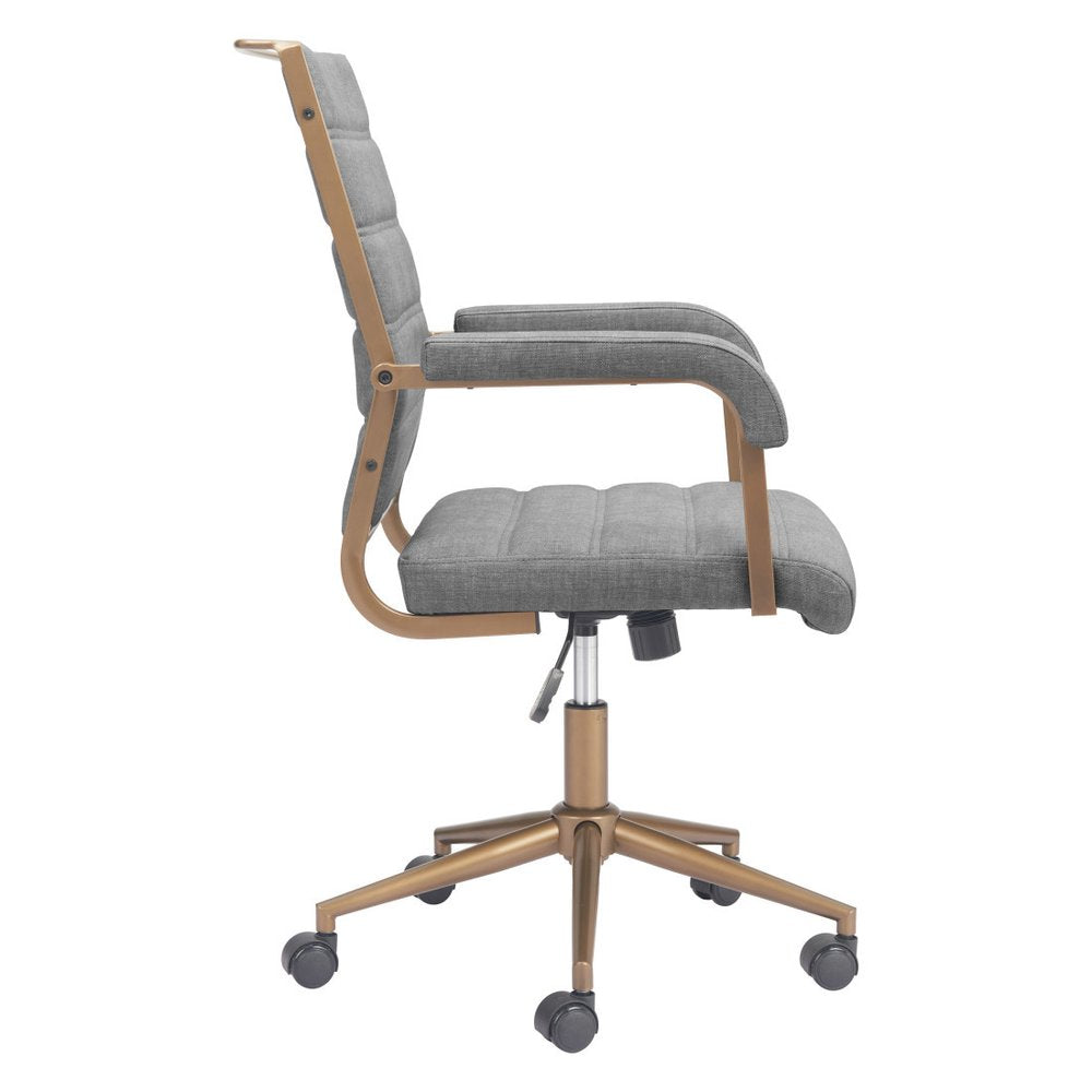 Gray and Bronze Adjustable Height Swivel Rolling Office Chair HomeRoots