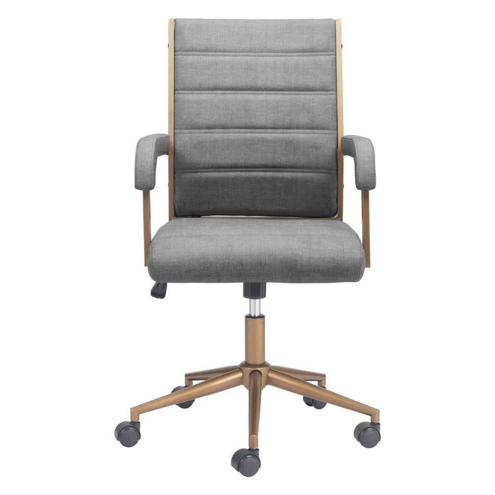 Gray and Bronze Adjustable Height Swivel Rolling Office Chair HomeRoots