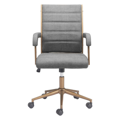 Gray and Bronze Adjustable Height Swivel Rolling Office Chair HomeRoots