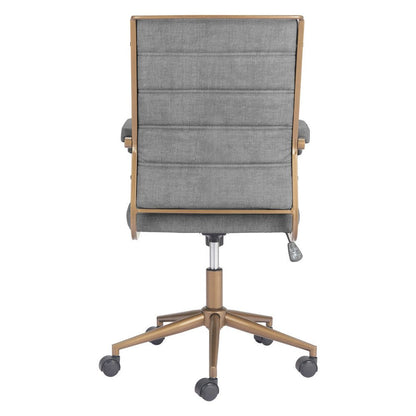 Gray and Bronze Adjustable Height Swivel Rolling Office Chair HomeRoots