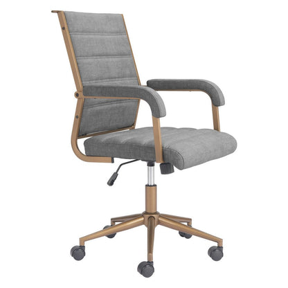 Gray and Bronze Adjustable Height Swivel Rolling Office Chair HomeRoots