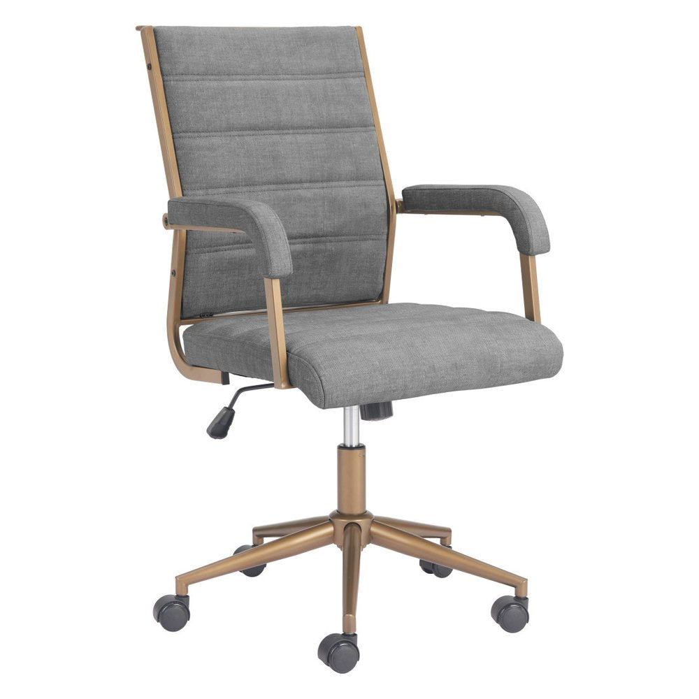 Gray and Bronze Adjustable Height Swivel Rolling Office Chair HomeRoots