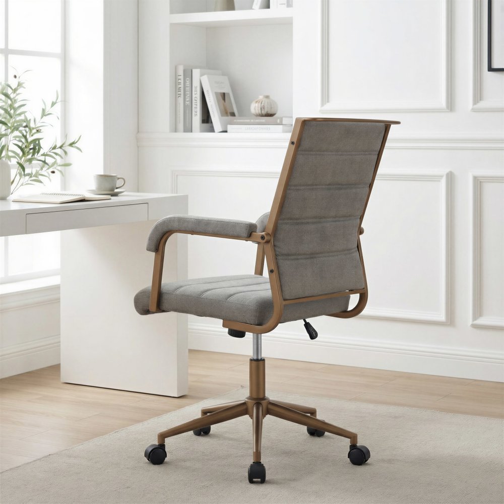 Gray and Bronze Adjustable Height Swivel Rolling Office Chair HomeRoots