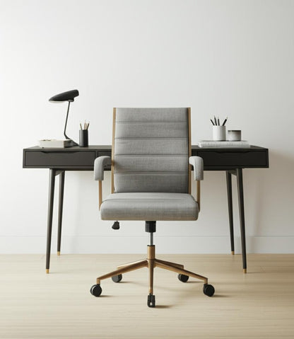 Gray and Bronze Adjustable Height Swivel Rolling Office Chair HomeRoots