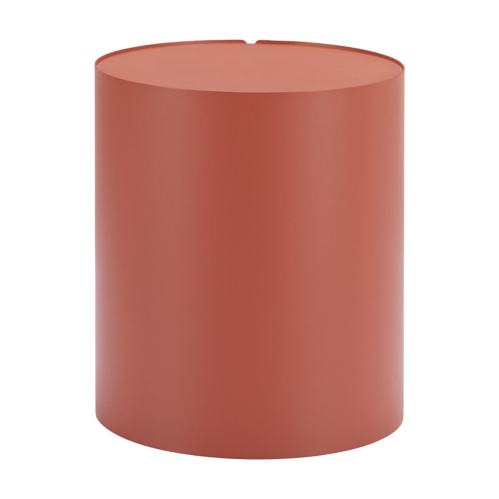 19" Brown Aluminum Round Drum End Table HomeRoots