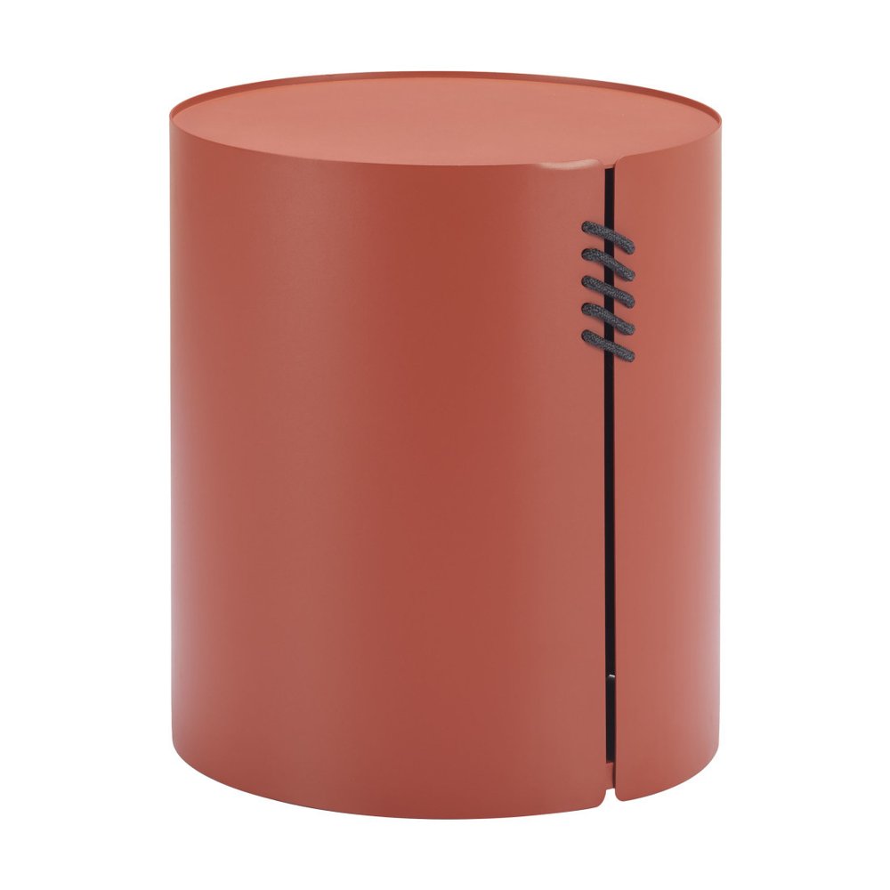 19" Brown Aluminum Round Drum End Table HomeRoots