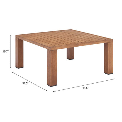 32" Natural Aluminum Square Coffee Table HomeRoots