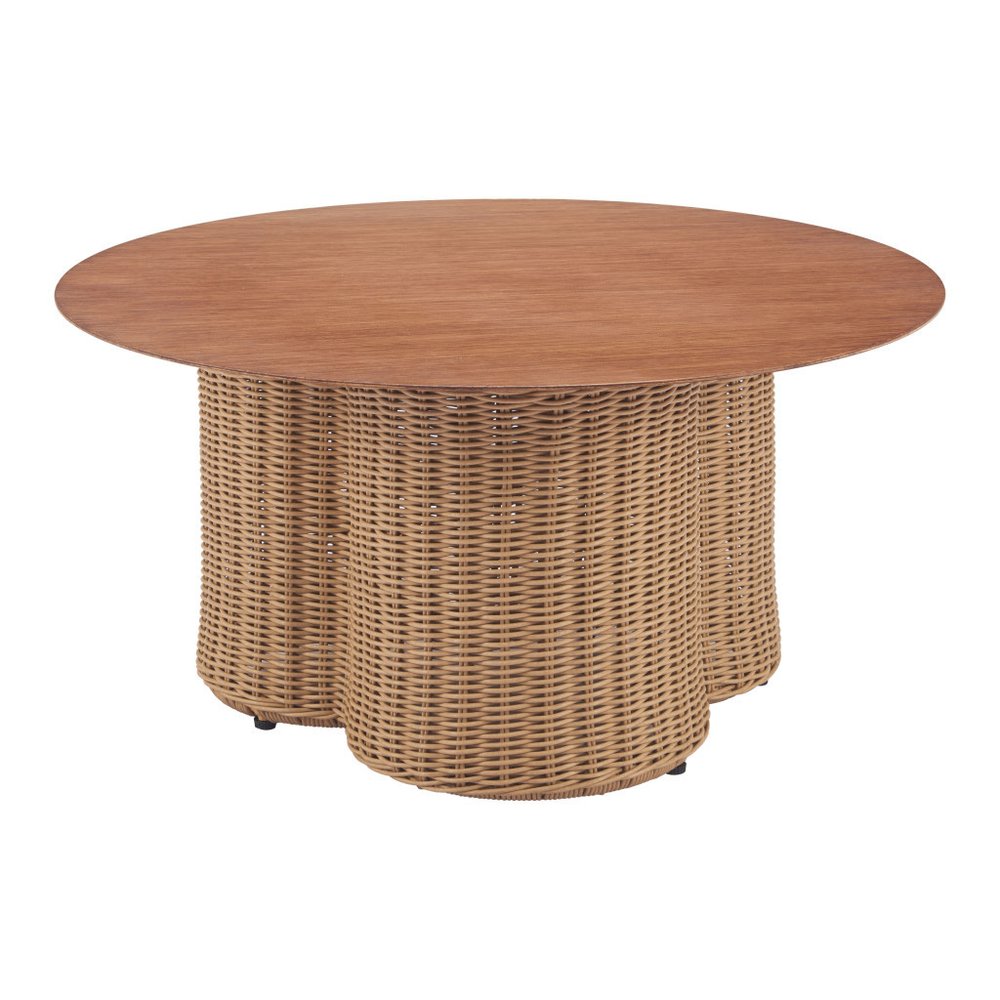 32" Natural Aluminum Round Coffee Table HomeRoots