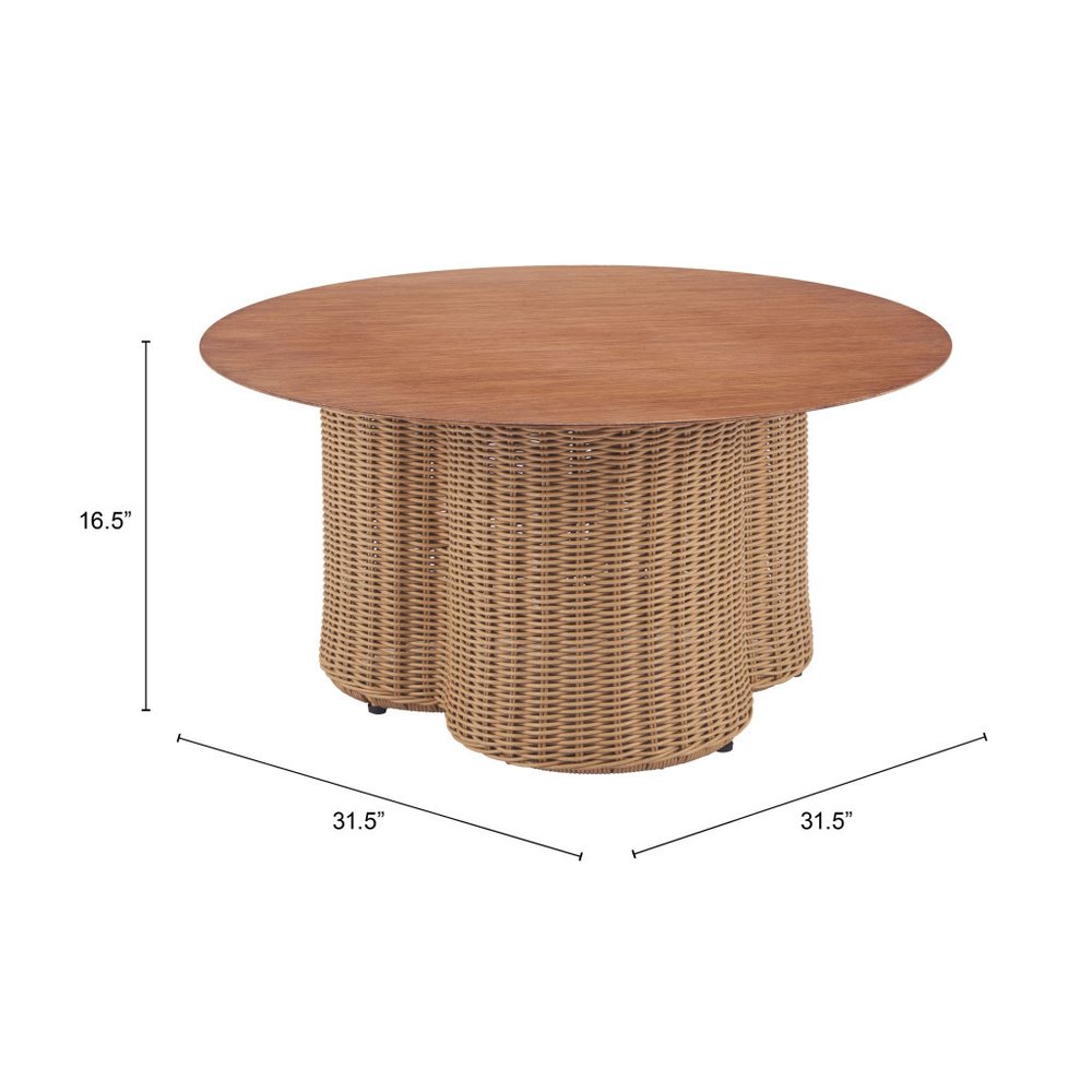 32" Natural Aluminum Round Coffee Table HomeRoots