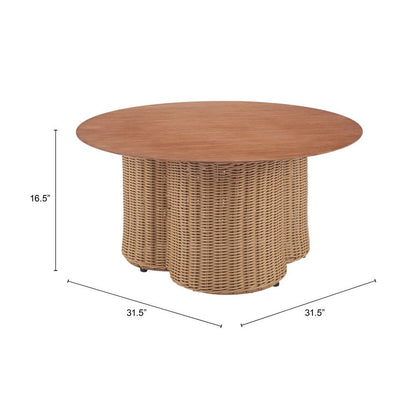 32" Natural Aluminum Round Coffee Table HomeRoots