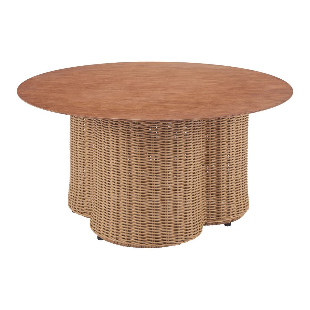 32" Natural Aluminum Round Coffee Table HomeRoots