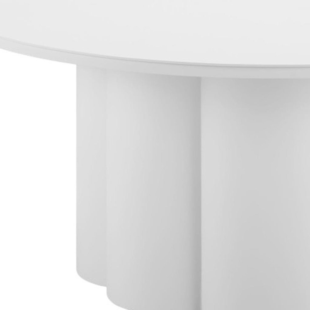 34" White Rounded Aluminum Outdoor Coffee Table HomeRoots